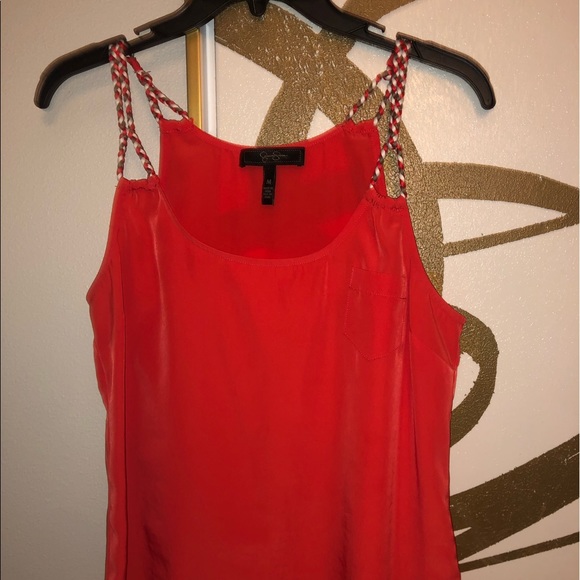 Red tank top w/ braided straps - Picture 1 of 2